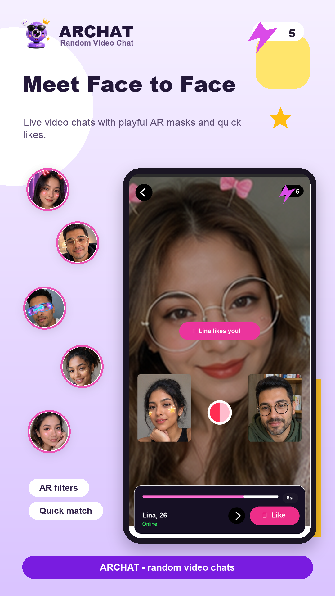 ARCHAT Face to Face screen