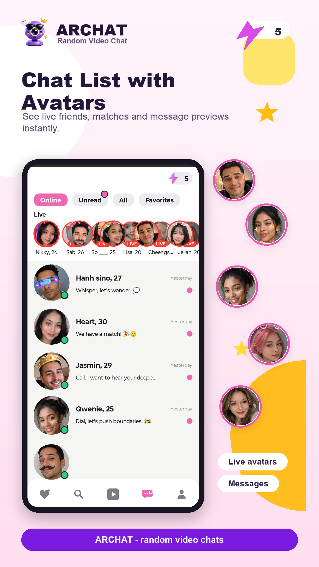 Chat List with Avatars screenshot